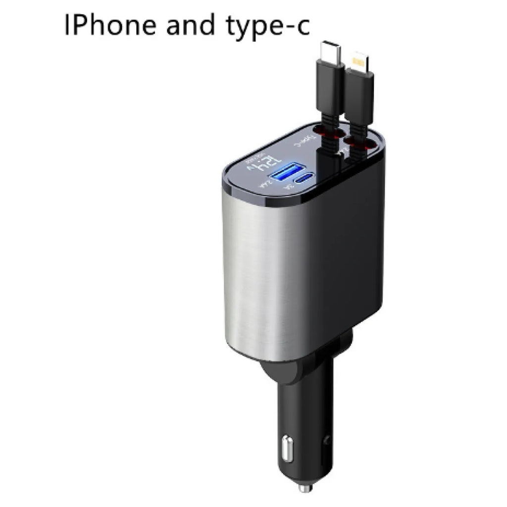 4-in-1 Retractable Fast Car Charger