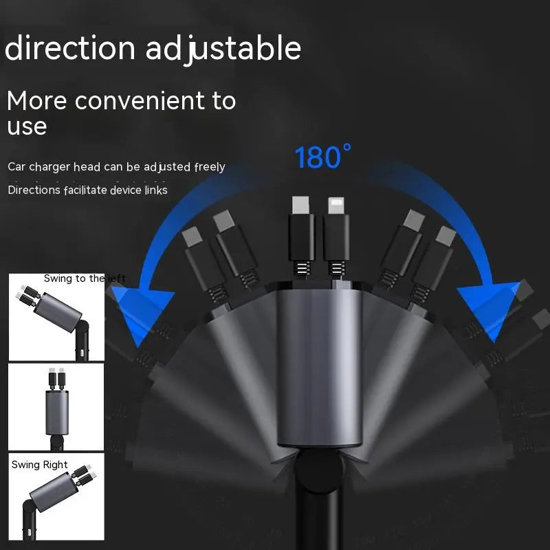 4-in-1 Retractable Fast Car Charger